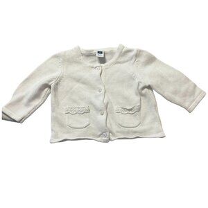 Janie and Jack White Cardigan Sweater infant Girls Size 3-6 months Excellent ver